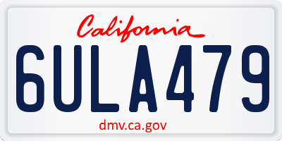 CA license plate 6ULA479