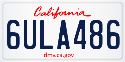 CA license plate 6ULA486