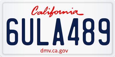 CA license plate 6ULA489