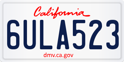 CA license plate 6ULA523
