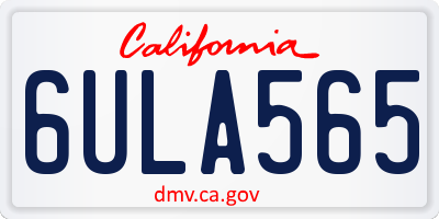 CA license plate 6ULA565