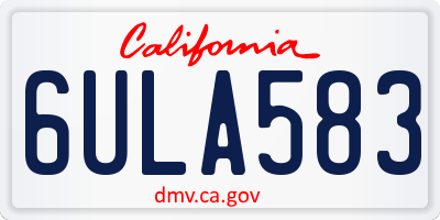 CA license plate 6ULA583