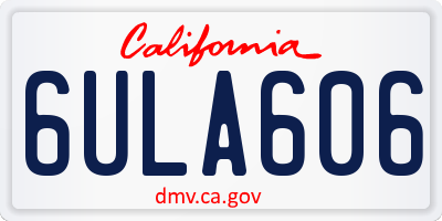 CA license plate 6ULA606