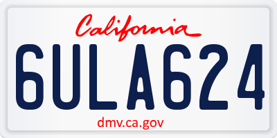 CA license plate 6ULA624