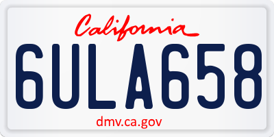 CA license plate 6ULA658