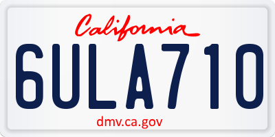 CA license plate 6ULA710