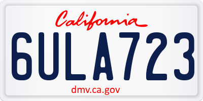 CA license plate 6ULA723