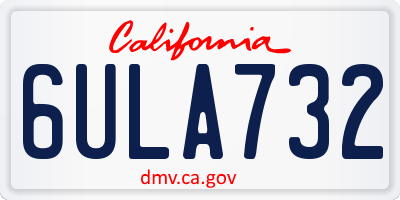 CA license plate 6ULA732