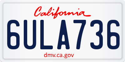 CA license plate 6ULA736