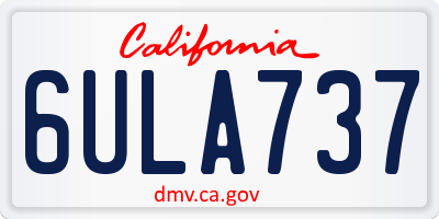 CA license plate 6ULA737