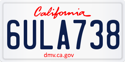 CA license plate 6ULA738