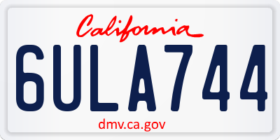 CA license plate 6ULA744