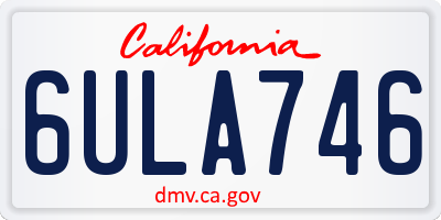 CA license plate 6ULA746
