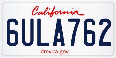 CA license plate 6ULA762