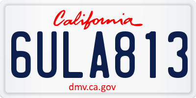 CA license plate 6ULA813