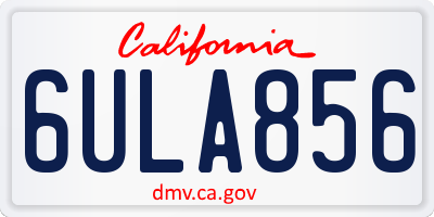 CA license plate 6ULA856