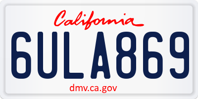 CA license plate 6ULA869