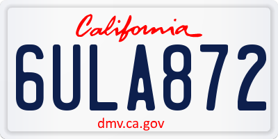 CA license plate 6ULA872