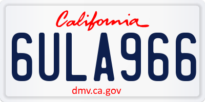 CA license plate 6ULA966