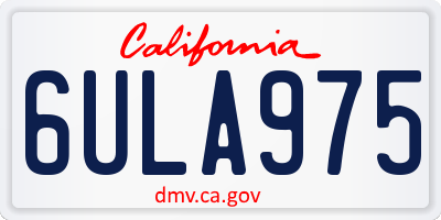 CA license plate 6ULA975