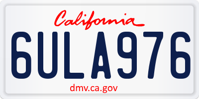 CA license plate 6ULA976