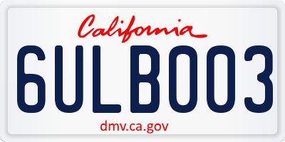CA license plate 6ULB003