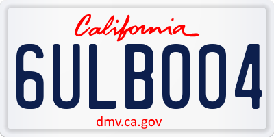 CA license plate 6ULB004