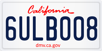CA license plate 6ULB008