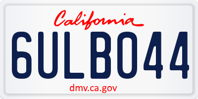 CA license plate 6ULB044
