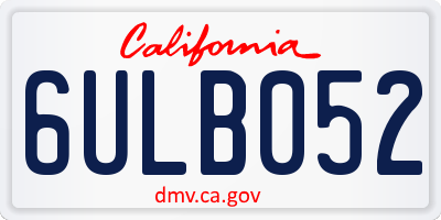 CA license plate 6ULB052