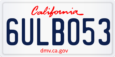 CA license plate 6ULB053