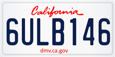 CA license plate 6ULB146