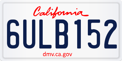 CA license plate 6ULB152
