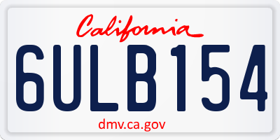 CA license plate 6ULB154