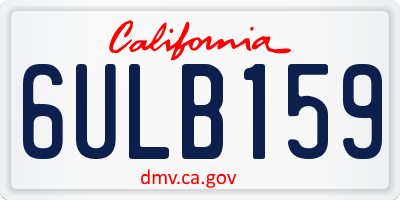 CA license plate 6ULB159