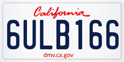 CA license plate 6ULB166