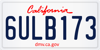 CA license plate 6ULB173