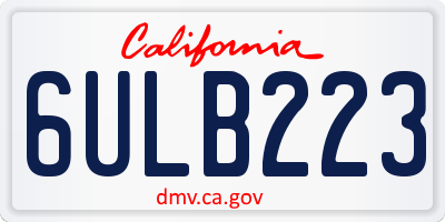 CA license plate 6ULB223