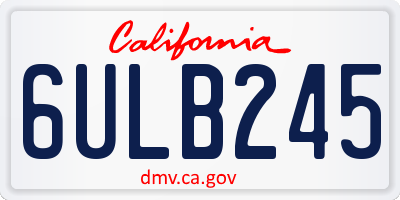 CA license plate 6ULB245