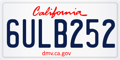 CA license plate 6ULB252
