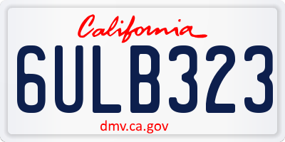 CA license plate 6ULB323