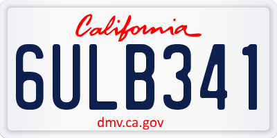 CA license plate 6ULB341