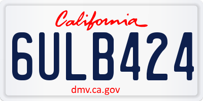 CA license plate 6ULB424