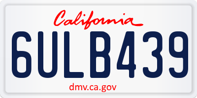 CA license plate 6ULB439