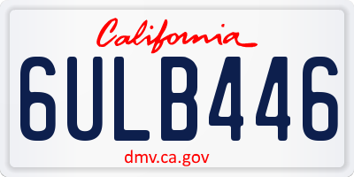 CA license plate 6ULB446