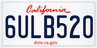 CA license plate 6ULB520