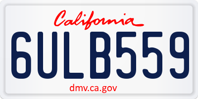 CA license plate 6ULB559