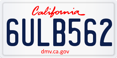 CA license plate 6ULB562