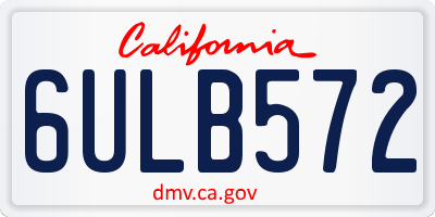 CA license plate 6ULB572