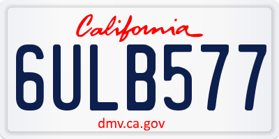 CA license plate 6ULB577